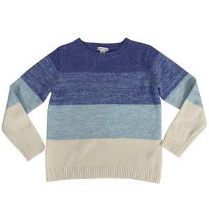 Cupcakes & Cashmere Colorblock Ombre' Sweater Cozy Soft Poly Stripe Winter M